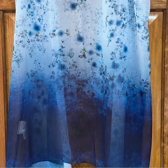 Karen Kane Ombre Floral Print Vest Ruana Kimono Sz M Blue EUC‎ Like New - Picture 5 of 11